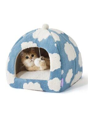 Cat Tent Bed Sherpa Pet House Soft Plush Cat Bed Cozy Washable Indoor